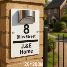 Solar Powered House Number Plaque - Automatically Lights Up At Dusk. Elegant Gold Appearance, Energy-Efficient And . Perfect For Home Decor Or Gift To Loved Ones. - Multicolor - View 8