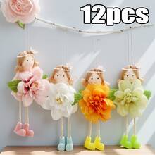 12pcs In Spring, You Can Use Playful Artificial Flower Fairy Pendants. DIY Decorative Flower Fairy Pendants For Indoor And Outdoor Bedrooms And Gardens, Wedding Decorations, And Festival Decorations. They Are Very Suitable For New Year, Easter, Valentine's Day, And Mother's Day To Welcome The Arrival Of Spring - Multicolor - View 1