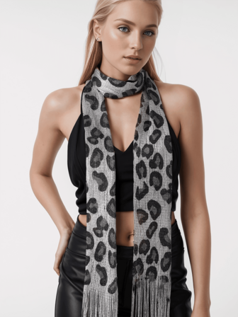 1pc Metallic Tassel Scarf, Versatile Accessory For Party, Evening Wear, All Seasons