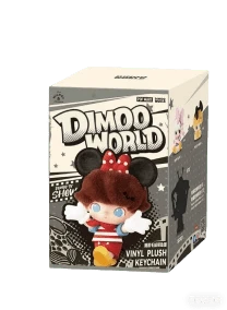 POP MART Dimoo World Plush Keychain Blind Box | Valentine's Day Gift, Cartoon Character Bag Charm Keychain, Cute Plush Doll (1 Box Only) - White - View 9