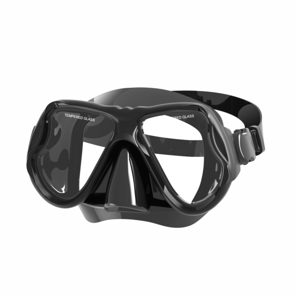 1 pieza Máscara de buceo, con aro de silicona, lente de vidrio templado y correa ajustable, apta para esnórquel, buceo y natación