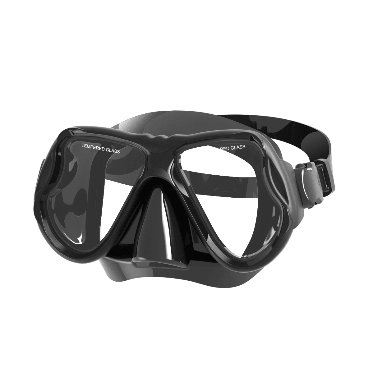 1pc Diving Mask, Silicone Skirt Tempered Glass Lens Adjustable Strap, Suitable For Snorkeling, Diving, Swimming
