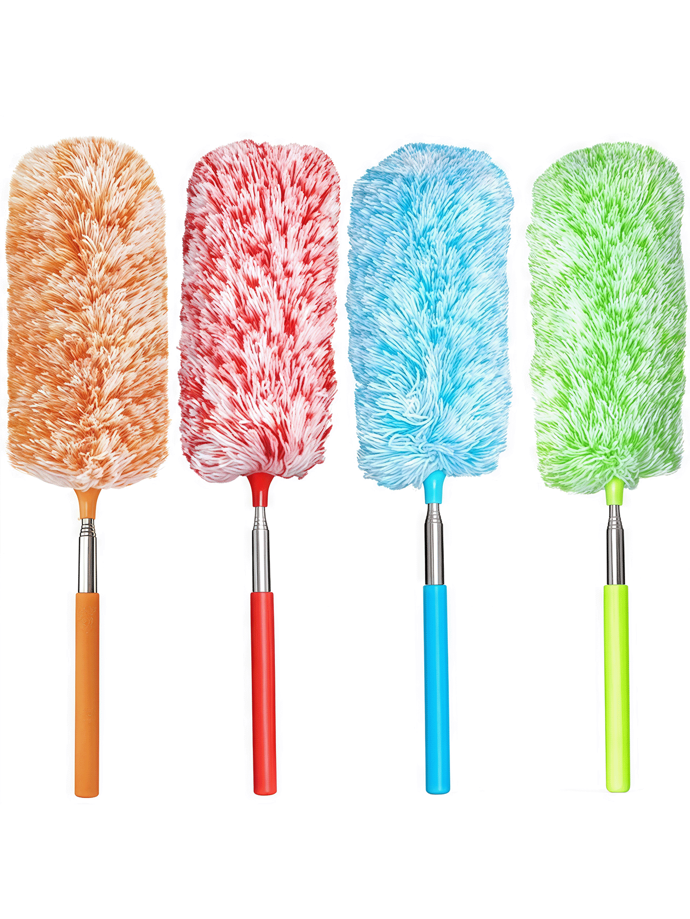 Ultra-Fine Fiber Duster, Scratch-Resistant Bendable Brush Head, High Cleaning Efficiency. Suitable For Cleaning Office, Car, Computer, Air Conditioner, Etc. Lightweight Sweeping Fan Duster, Ceiling Cleaning Tool, Retractable Handle Duster. - Multicolor - View 1