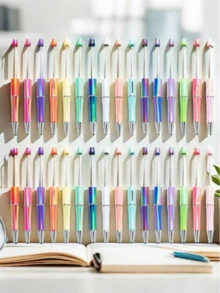 DIY Beaded Pen Craft Jewelry, New Hot-Selling DIY Jewelry Silicone Beads, New Hot-Selling DIY Jewelry Silicone Gradient Color Electroplated Colorful Beaded Pen Arts And Crafts, Suitable For Ballpoint Pen Jewelry, Crafts, Jewelry Making, Suitable For Making Holiday Gifts, New Year Gifts, Back To School Gifts, Valentine's Day Gifts, Jewelry Making Materials (Random Color Shipped) - Multicolor - View 3