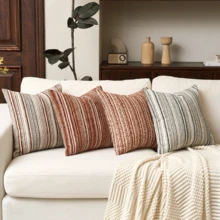 1pc Luxury Decorative Boucle Texture Square Throw Pillow Cover, Suitable For Sofa, Living Room, Bedroom, Farmhouse, Also Can Be Used As Gift, Without Pillow Insert - Caramel - View 8