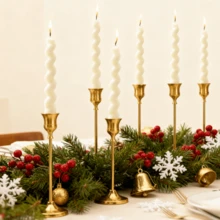 12pcs/6pcs/3pcs/Set Iron Taper Candle Holder,Decorative Candle Stand - Candlestick Holder For Wedding, Dinning, Party ,Fireplace Decor Candelabra Table Decor Pillar Candle Holder For Wedding,Home Decor, Holiday Party Decor,Festival Decor Home - Bronze - View 9