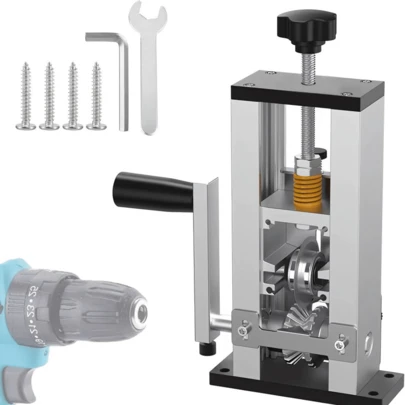 Desencapador de fios, desencapador de fios portátil para uso doméstico, desencapador de fios manual, aplicável para cabos de 1 a 25mm, com entrada de manivela manual, compatível com furadeira elétrica.