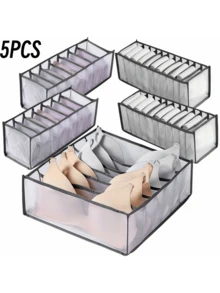 Nylon Drawer Dividers, Suitable For Underwear, Socks And Ties, Multifunctional Foldable Wardrobe Storage Box, Applicable For Drawers Or Cabinets, Multi-Size Storage Compartments, Foldable, Space-Saving
