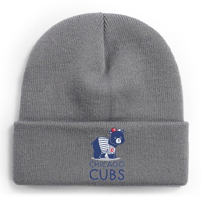Chicago Cubs Infant Knitted Hat, Chicago Baseball Knitted Hat - Grey