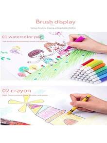 1 Set/168pcs Watercolor Pens, Art Painting Tools, Stationery Gift Painting Set, Writing Tools, School Supplies (Box Color And Pattern Randomly Shipped), Christmas Stocking Fillers, Fun, Christmas Stocking Fillers, Stocking Fillers, Socks - Multicolor - View 4