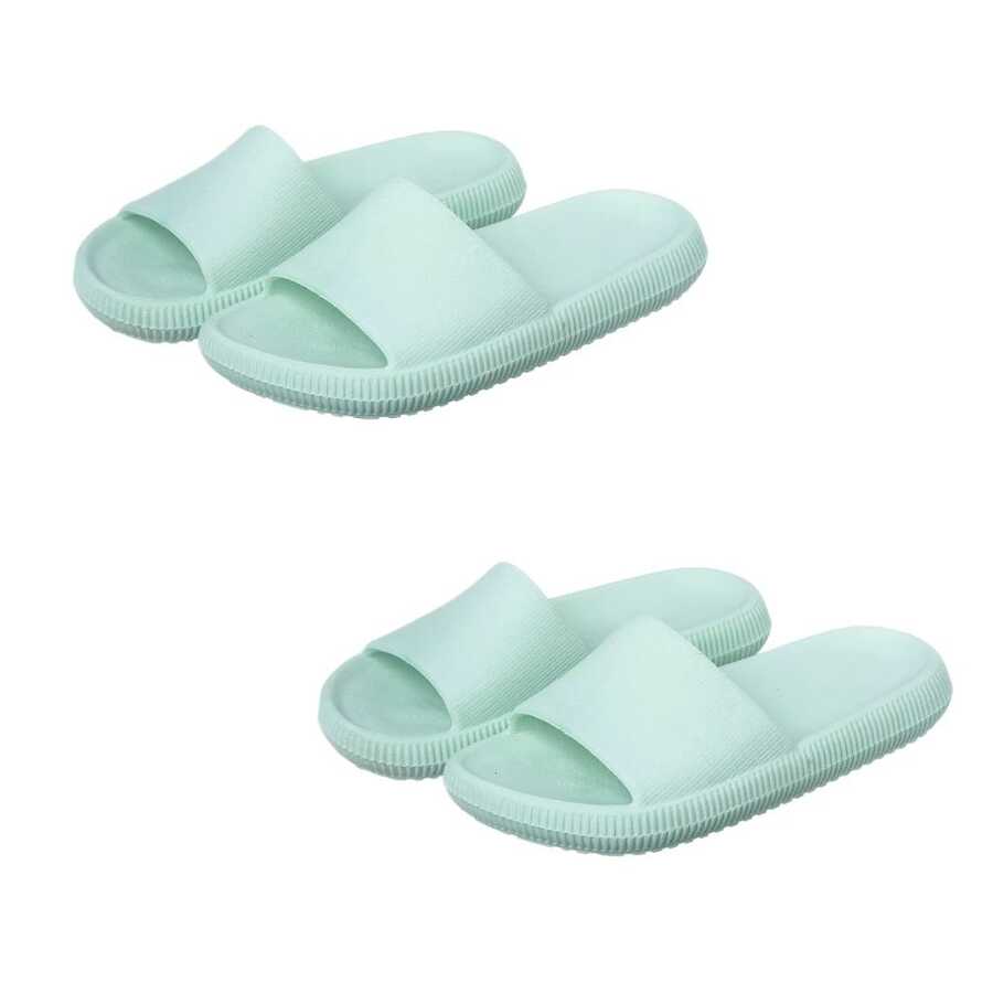 Kit Of 2 Pairs Of Cloud Comfort Slippers - Green/Green - View 1