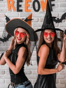 12pcs Heart Shaped Party Glasses, Colorful Candy Heart Rimless Glasses, Festival Accessories, Unisex Heart Photo Booth Glasses, Mother's Day, Graduation, Party, Valentine's Day, Wedding - Red - View 2