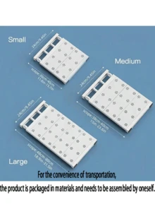 1个可调节储物架 - 高强度塑料结构，无需钻孔安装，节省空间，高度和宽度可调节 - 白色现代设计，带搁板，适用于衣柜、厨房、浴室 - 易于安装，多功能搁板