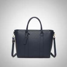 Large Structured Tote Bag For Women With Crossbody Strap, Premium Finish, Executive Style, Spacious And Comfortable - Màu xanh hải quân - Xem 6