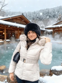 Women's Tie-Up Down Jacket, Faux Fur Hooded Coat And Cotton-Padded Coat, Creating A Stylish  Winter Look - Camel - View 2