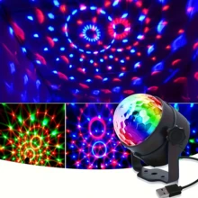 Lámpara de proyección de atmósfera mágica con bola de discoteca alimentada por USB, iluminación giratoria de plástico para fiestas, efecto de escenario de DJ portátil para varios tipos de habitaciones - Bola mágica de cristal de colores - luz policromática - Ver 13