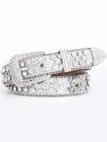 1 chiếc thắt lưng nữ đính đá thời trang mới mùa đông 2025, phong cách châu Âu và Mỹ, thắt lưng, thắt lưng dài, thắt lưng ngoài trời phong cách denim - Nhiều màu B - Xem 9