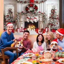 1 pieza, Fondo de banner plano 2D de chimenea blanca navideña, hecho de tela de poliéster, adecuado para decoración interior/exterior/jardín, decoración de habitación, decoración navideña, decoración del hogar, Navidad, decoración navideña del hogar, decoración de dormitorio, regalo de Navidad, múltiples opciones de tamaño