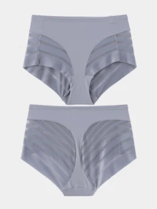 Mutande senza cuciture da donna, vita alta, in colori marrone caffè, rosso, blu, rete trasparente, alta elasticità, modellanti per controllo addome