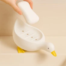 Decorative Duck And Swan Soap Dish, Bathroom And Gourmet Area Soap Holder - White - Swan - View 1