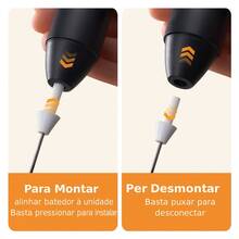 Rechargeable USB Electric Milk Frother, 3 Speeds, Stainless Steel 304, Portable With Egg Beater, Low Noise, Ideal For Cappuccino, Creamy Coffee, Shakes And Mixes - Qiu Gifts - 彩色 - 查看 4