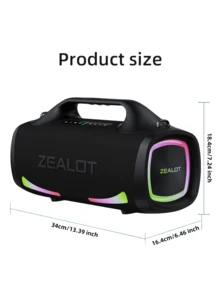ZEALOTS79 100W 無線喇叭，具備 RGB 彩色燈光、支援 SD 卡/USB/AUX 介面，並可進行免持通話。適合戶外活動、舞會、家庭聚會及海灘派對 - 均碼 - 查看 4