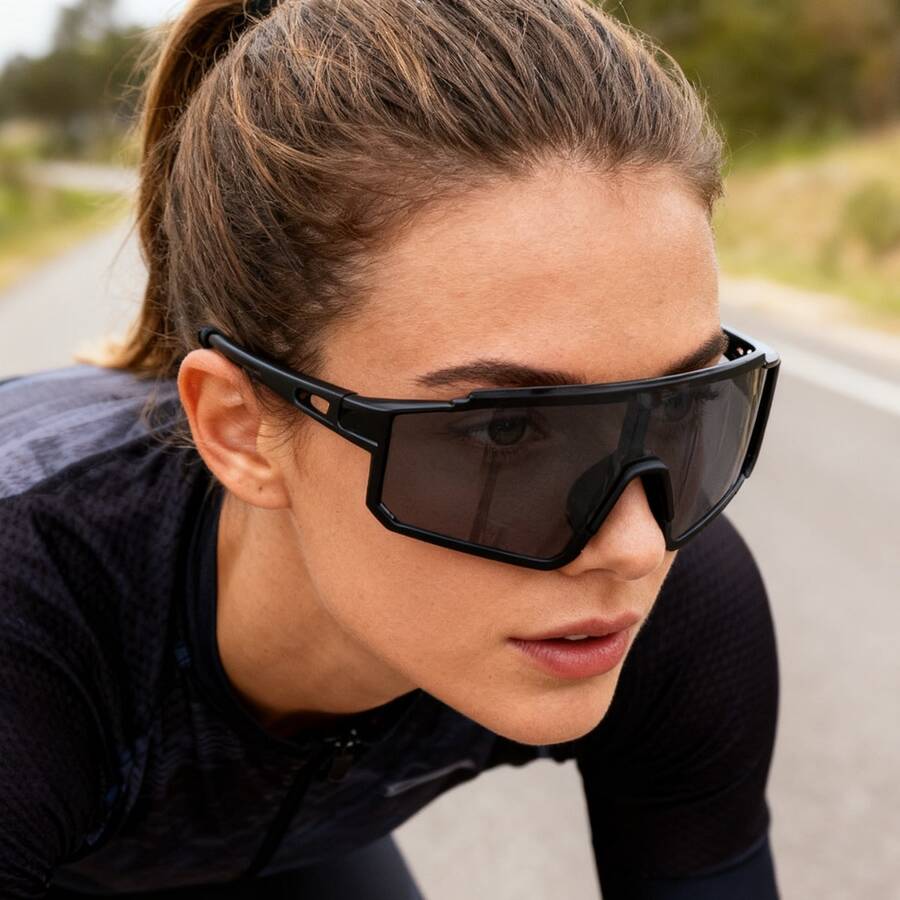 1pc Women's Large Frame Sports , Wraparound Cycling Glasses Suitable For Outdoor Travel