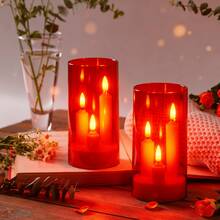 3-Wick Flameless LED Candle, Battery Operated, Suitable For Halloween, Romantic Weddings, Home Decor, Etc. - White - View 8