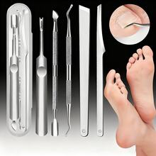 1 pezzo/5 pezzi Set di strumenti per pedicure in acciaio inossidabile - Comprende lima per piedi, rimuovi calli e raschietto per piedi, per rimuovere i calli e esfoliare la pelle, senza profumo, con custodia da viaggio portatile, adatto per anziani, uomini e donne - Multicolore - Visualizzare 12