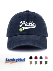 男女通用匹克球印花棒球帽，经典时尚，柔软吸汗带，尺寸可调节，轻便百搭，适合户外运动、日常佩戴、派对、度假、海滩等场合，是馈赠亲朋好友的理想之选。