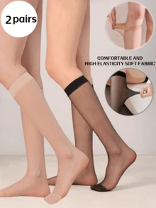 1 đôi/2 đôi/3 đôi tất dài đến đùi thời trang gợi cảm, co giãn cao, trong suốt, phản quang, miệng rộng, thoải mái và ấm áp cho mùa xuân, hè, thu và đông. - Nhiều màu - Xem 12