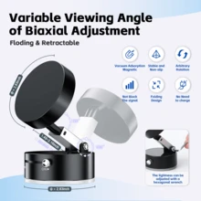 Foldable Telescopic Magnetic Phone Stand Holder – Ultra-Portable Multi-Angle Adjustable Mount Designed For Car Dashboard, Office Desk, Home Countertop, Kitchen Table, Bedroom Nightstand, And Travel Use, Featuring Strong Magnetic Support For Steady Hands-Free Viewing, Durable Anti-Slip Base To Prevent Shaking, Compact Space-Saving Structure For Easy Storage In Bags Or Pockets, Perfect For Watching Videos, Browsing, Video Calls, Online Meetings, Live Streaming, Navigation, Gaming, Recording, Reading Recipes, And Everyday Convenience, Suitable For Various Phone Sizes And Cases, Ideal For Commuting, Working, Studying, And Long-Distance Travel, Available In Stylish Black / Pink / White Colors - Black - View 4