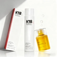 Hair High-Efficiency Repair Duo Set, K18 Leave-In Molecular Hair Mask 150ml + Nº.7 BONDING OIL™ 30ml, Reverse Hair Damage From Bleach, Color, Chemical Services & Heat, Visibly Smooths & Softens Hair, Added Color Vibrancy, Up To 72 Hour Frizz Control, For All Hair Types - 薑色 - 查看 1