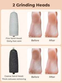 ملف قدم كهربائي، جهاز إزالة تصلب الجلد بالقدم قابل للشحن عبر USB مع سرعتين وبكرات قابلة للاستبدال وأضواء LED، أداة إزالة البشرة الصلبة احترافية لرعاية القدم للكعوب المتشققة والتصلب والجلد الميت، مناسب للرجال والنساء لإزالة الجلد الجاف والميت من القدم - متعدد الألوان - مشاهدة 6