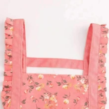 Women's Suspenders Apron With Sleeves Kitchen Canvas Household Wear-Resistant Smock Adult Breathable Two Pieces Apron Set - Multicolor - View 8