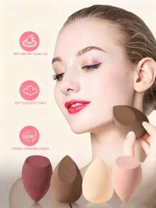 1/4/6/8/10/20pcs Makeup Sponges, Random Shapes, Suitable For All Skin Types, Latex-Free Multi-Purpose Makeup Sponges, Applicable For Liquid, Cream And Powder Products, Streak-Free, Seamless Makeup Application, Minimalist Design, Easy To Carry,Giveaways,Travel,Cheap Stuff,Travel Essential - Multicolor - View 2