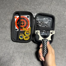 1 Set Outdoor Hunting Stainless Steel Straight Slingshot Kit, Suitable For Hunting, Shooting Practice, Stress Relief, Outdoor Shooting Entertainment, Hunting Games, Boys Outdoor Recreation, Slingshot Party Gift - Black - View 6
