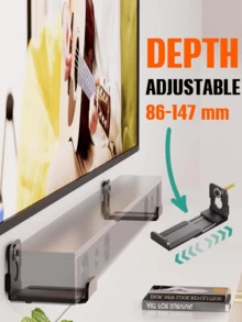 条形音箱壁挂支架 | 重型金属条形音箱壁挂支架，深度可调范围 3.6-6.4 英寸，承重高达 33 磅，防滑减震垫设计，节省空间的壁挂式安装，适用于主流条形音箱，可用于电视墙和家庭影院音响系统