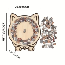 Cute And Irregular-Shaped Toy Gifts, Stress-Relieving Cat-Shaped Wooden Jigsaw Puzzles, Fun Cat Collection, Stacking Jigsaw Puzzles, Cats, Interactive Games, Art Jigsaw Puzzles, Cat-Shaped Jigsaw Puzzles, Animal-Shaped Jigsaw Puzzles, Collectibles, Family Game Night - Multicolor - View 10