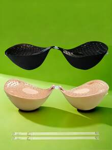 Silicone Invisible Bra Straps - Reusable, Self-Adhesive Padded Design For Maximum Support, Hand Washable, Comfortable, Soft, And Breathable, Seamless Underwear And Women's Accessories - Perfect For Low-Back Styles. - Nhiều màu - Xem 2
