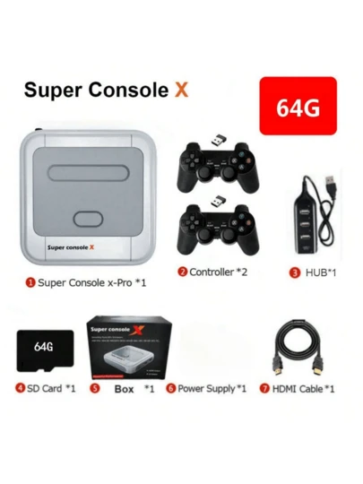 Super Console X Retro TV Vintage Game Console, US Plug, 64GB Best Valentine's Day Gift, Gift For Boyfriend Girlfriend