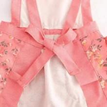 Women's Suspenders Apron With Sleeves Kitchen Canvas Household Wear-Resistant Smock Adult Breathable Two Pieces Apron Set - Multicolor - View 10