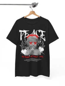 V7 Hip Hop Civil Regime Darc Sport Wolves Inaka Gy_,Can Be Given As Gifts To Family Members-Men's Printed T-Shirt 220g, 100% Cotton, Round Neck Casual Men's Outdoor Short Sleeves, Retro Fashion Street Men's Short Sleeves, Daily Four Seasons Wear, Holiday- Dynamic Collage Short Sleeve Stylish Oversized Suitable For All Seasons Easy Care For Casual Business Occasions And Daily Life Plus Size Clothes - 黑色 - 查看 1