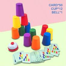 1 Set Juego de Torre de Vasos, Juego de Rompecabezas de Escritorio, Entrenamiento de Pensamiento Lógico, Juguete Interactivo, Adecuado para Regalos de Fiesta de Vacaciones - Multicolor - Ver 3