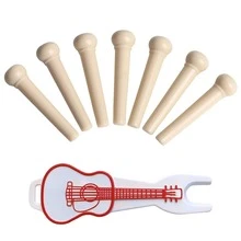 7pcs Guitar Bridge Pins With Puller, Guitar Bridge Pins Replacement, Available In Black/White