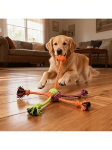 Durable Anti-Bite Interactive Knotted Rope Toy, Suitable For All Dog Breeds, Outdoor Activities For Multiple Dogs - Teeth Grinding And Oral Health, Essential Pet Accessory, Dog Leash Toy, Pet Supplies, Dog Supplies, Dog Toys, Dog Rope Toys, Great For Holiday Gifts, Halloween, Christmas, Birthday, Fits All Dog Sizes (Small, Medium, Large) - Outdoor Play And Puppy Training Accessory, Ideal Choice