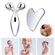 3D Face Roller And Stainless Steel Gua Sha Set,Facial Sculpting Tools For Puffiness & Redness Reduction, Metal Skin Care Massager,Perfect For Morning Routine, Post-Workout Recovery & Travel Self-Care,Great For Acne-Prone Skin, Busy Professionals & Skincare Beginners,Valentine's Day & Mother's Day Gift Set - Silver - View 8