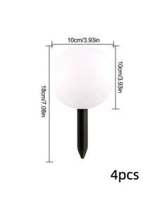 4pcs Solar Sphere Ground Lights, Warm Ambiance Lights For Garden, Pathway Illumination, Suitable For Garden Decor, Nighttime Path Lighting, Outdoor Cozy Landscaping And Multi-Scenario Decoration - Solar-powered Spherical Ground Lamp - View 14