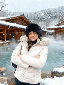 Women's Tie-Up Down Jacket, Faux Fur Hooded Coat And Cotton-Padded Coat, Creating A Stylish  Winter Look - Camel - View 8