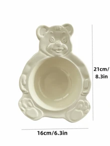 1pc Ceramic Ice Cream/Yogurt/Oatmeal Bowl, Cute Bear Dessert Bowl, Korean Ins Style Fruit Salad/Cereal Bowl, Ceramic Tableware, Ice Cream Cup, Dessert Cup, Afternoon Tea, Coffee Bar, Party Supplies, Home Decor, Holiday/Birthday/Couple Gift - Multicolor - View 3